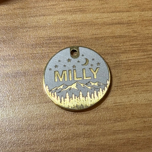 25mm brass custom engraved dog tag - premium solid brass dog id tag - deep precision engraving - personalised pet accessories