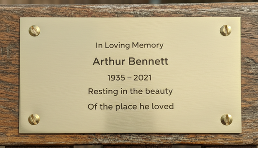 Custom Engraved Solid Brass Memorial Plaque CZ108 – Bench, Tree, Wall – 5 Lines