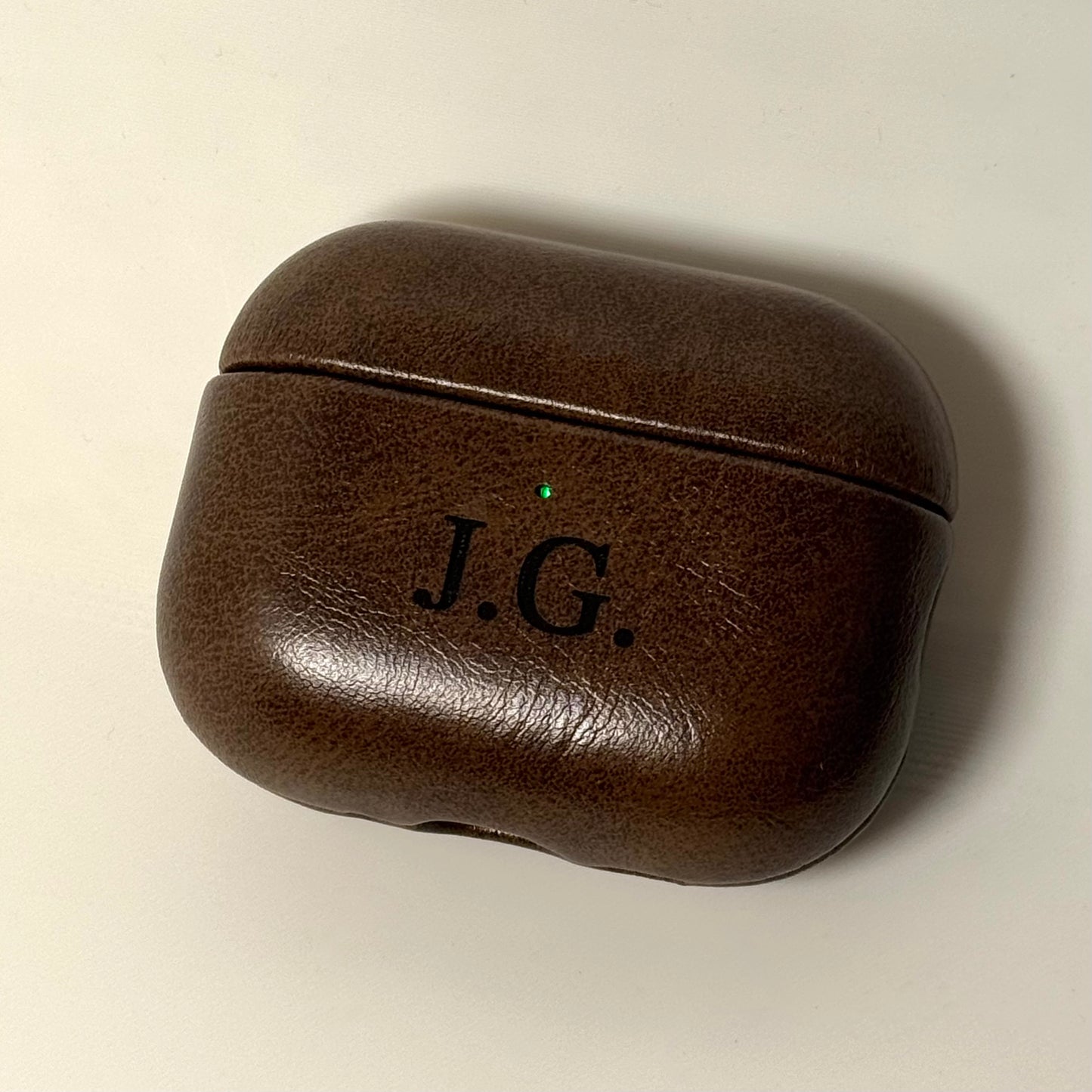 Custom Engraved - Leather AirPods Pro 3 Case - Coffee Brown