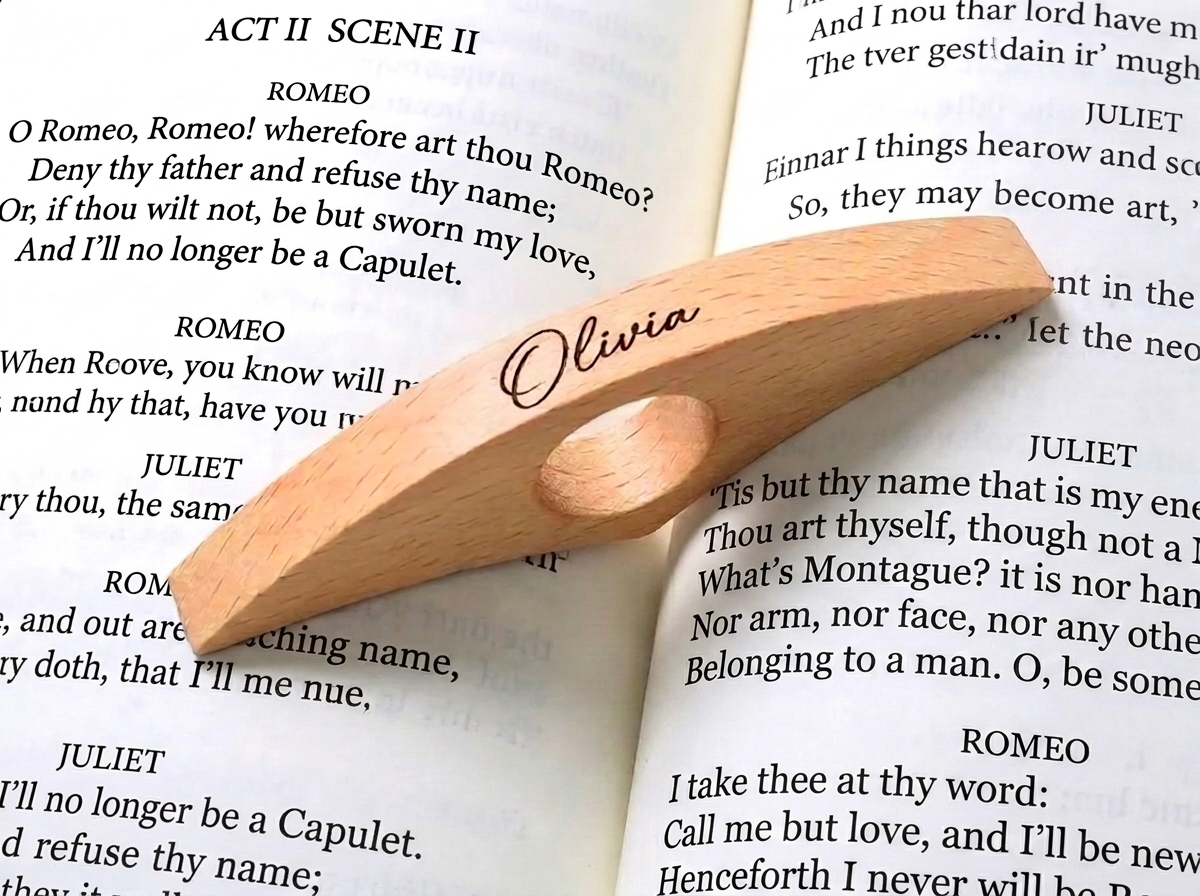 Personalised Wooden Book Page Holder Engraved Name Hands-Free Reading Gift UK