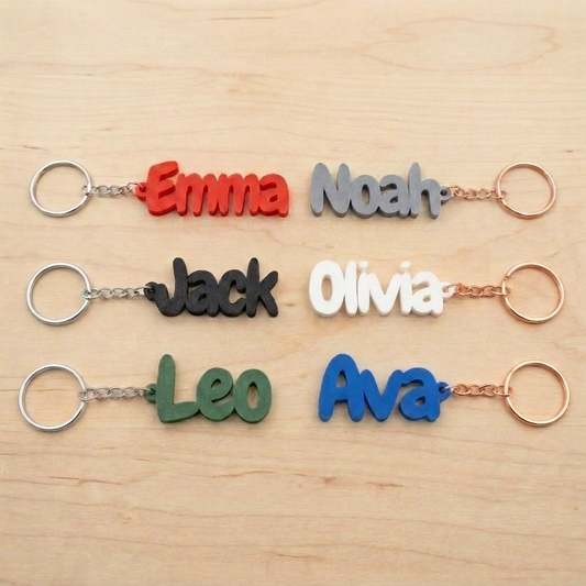Personalised Name Keychain Custom Bag Tag Kids Party Favour Class Gift UK