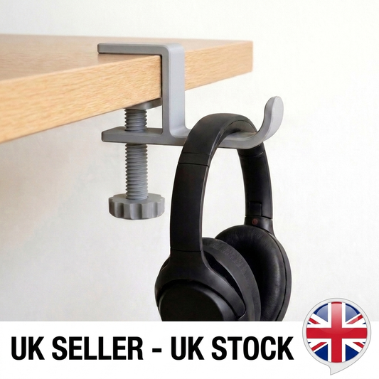 Headphone Desk Hangar – Under-Desk Clamp Hook Holder Stand for Headphones UK