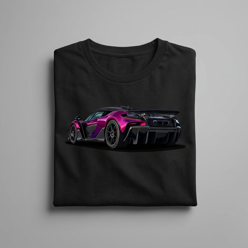 W1 Purple Hypercar Supercar T-Shirt Cotton Car Enthusiast Tee UK Seller