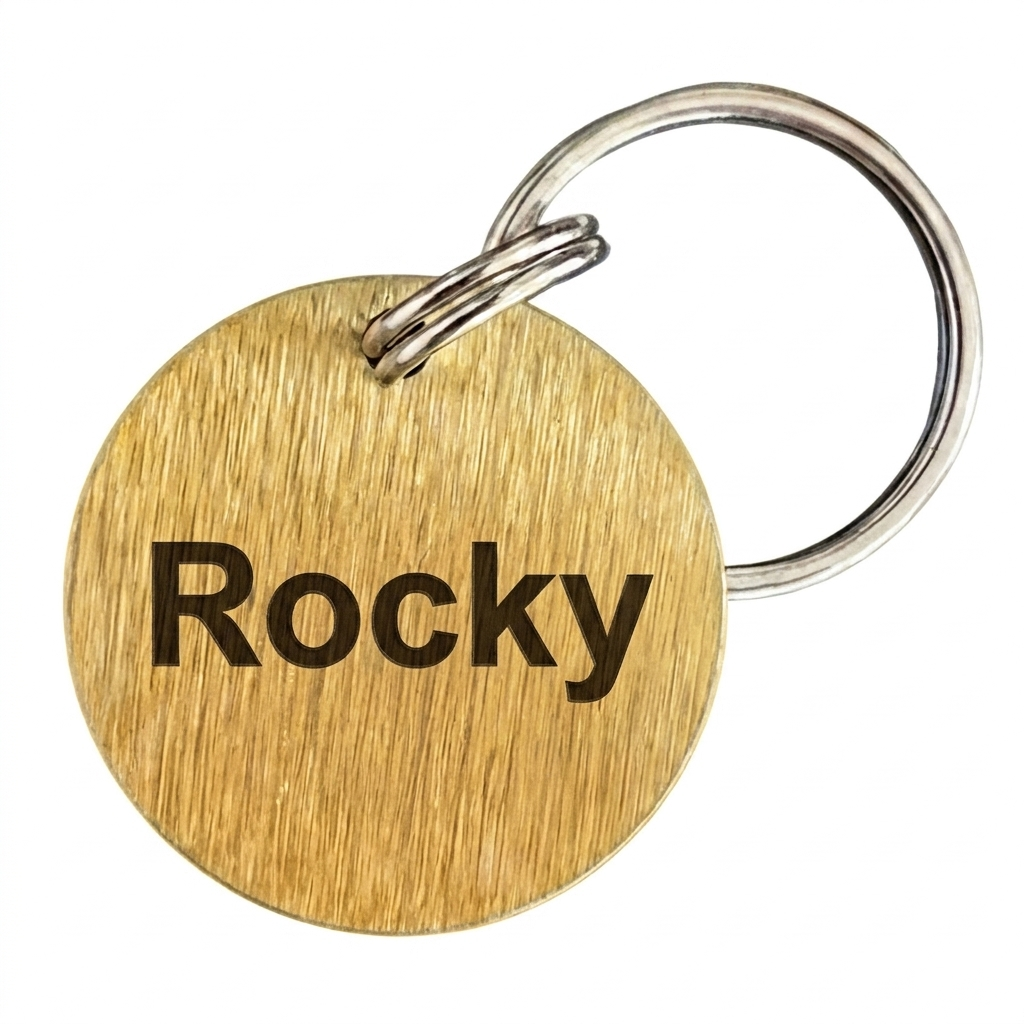 Personalised Round Dog Tag Engraved Pet ID Stainless Steel 25mm 3 Colours