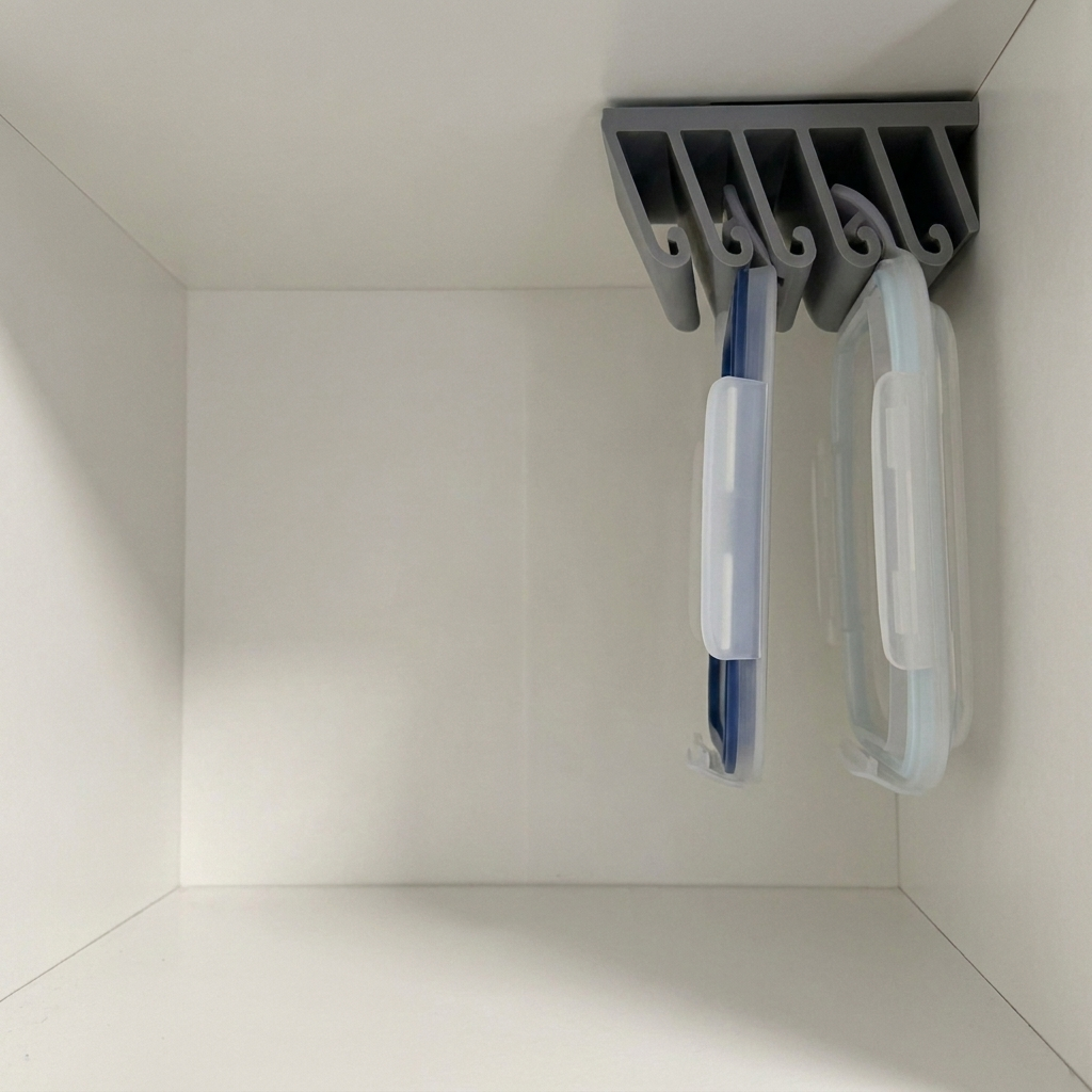 Under Shelf Container Lid Rack 5-Slot Kitchen Cupboard Cabinet Organiser UK