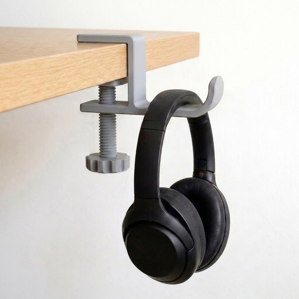 Headphone Desk Hangar – Under-Desk Clamp Hook Holder Stand for Headphones UK