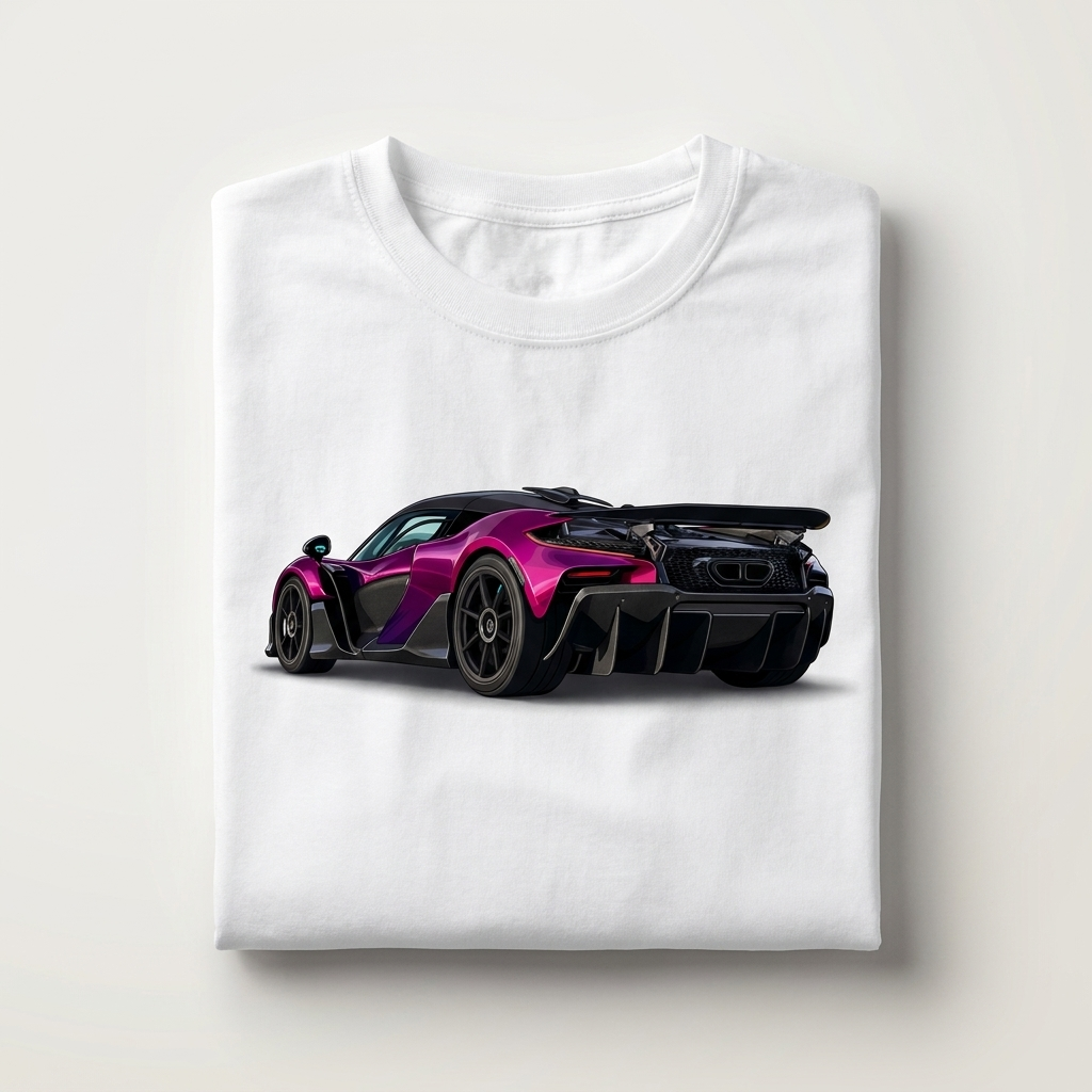 W1 Purple Hypercar Supercar T-Shirt Cotton Car Enthusiast Tee UK Seller