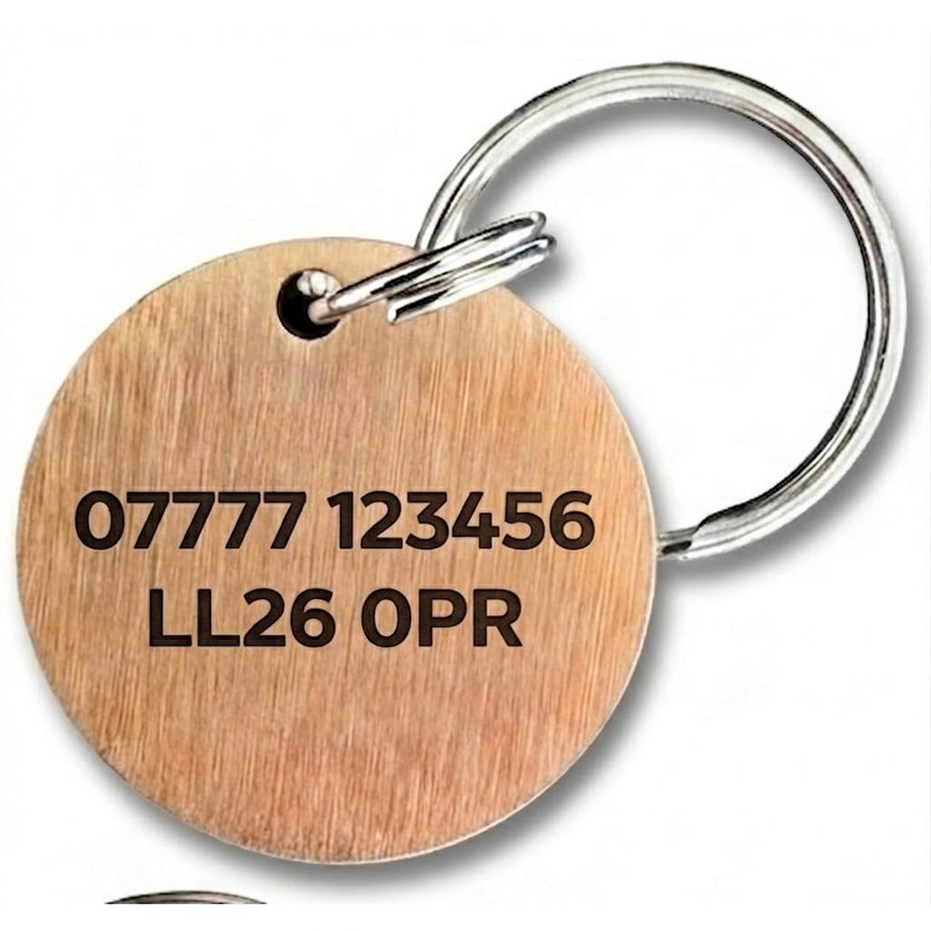 Personalised Round Dog Tag Engraved Pet ID Stainless Steel 25mm 3 Colours