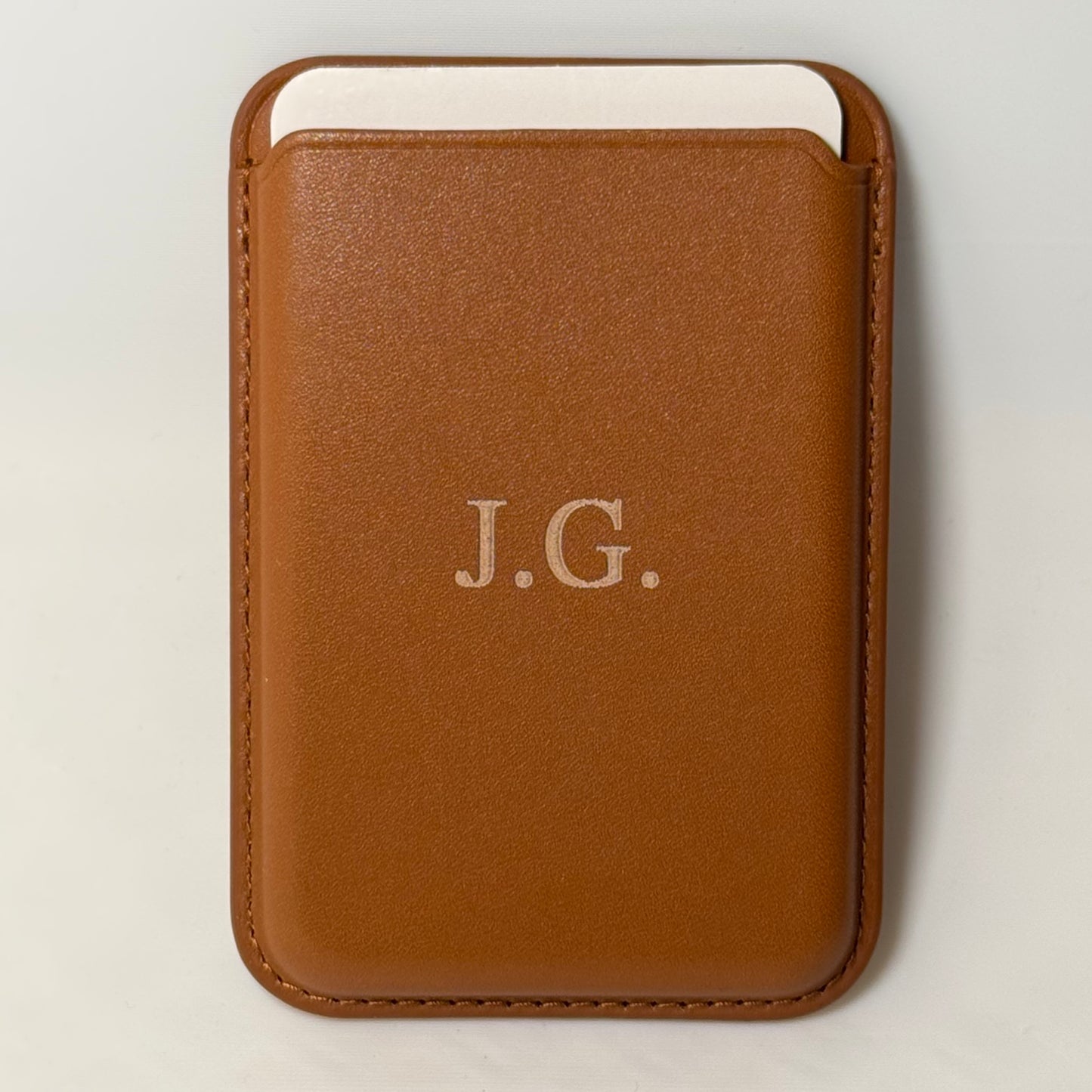 Custom Engraved - MagSafe Leather Wallet Card Holder - for iPhone 12–17