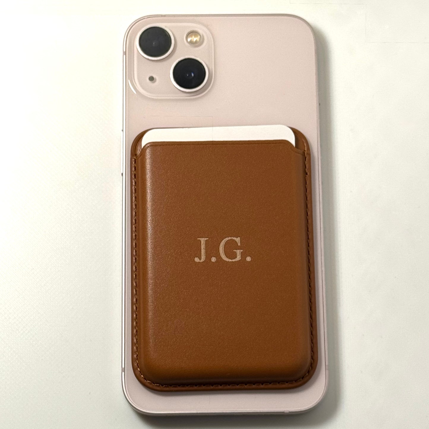 Custom Engraved - MagSafe Leather Wallet Card Holder - for iPhone 12–17