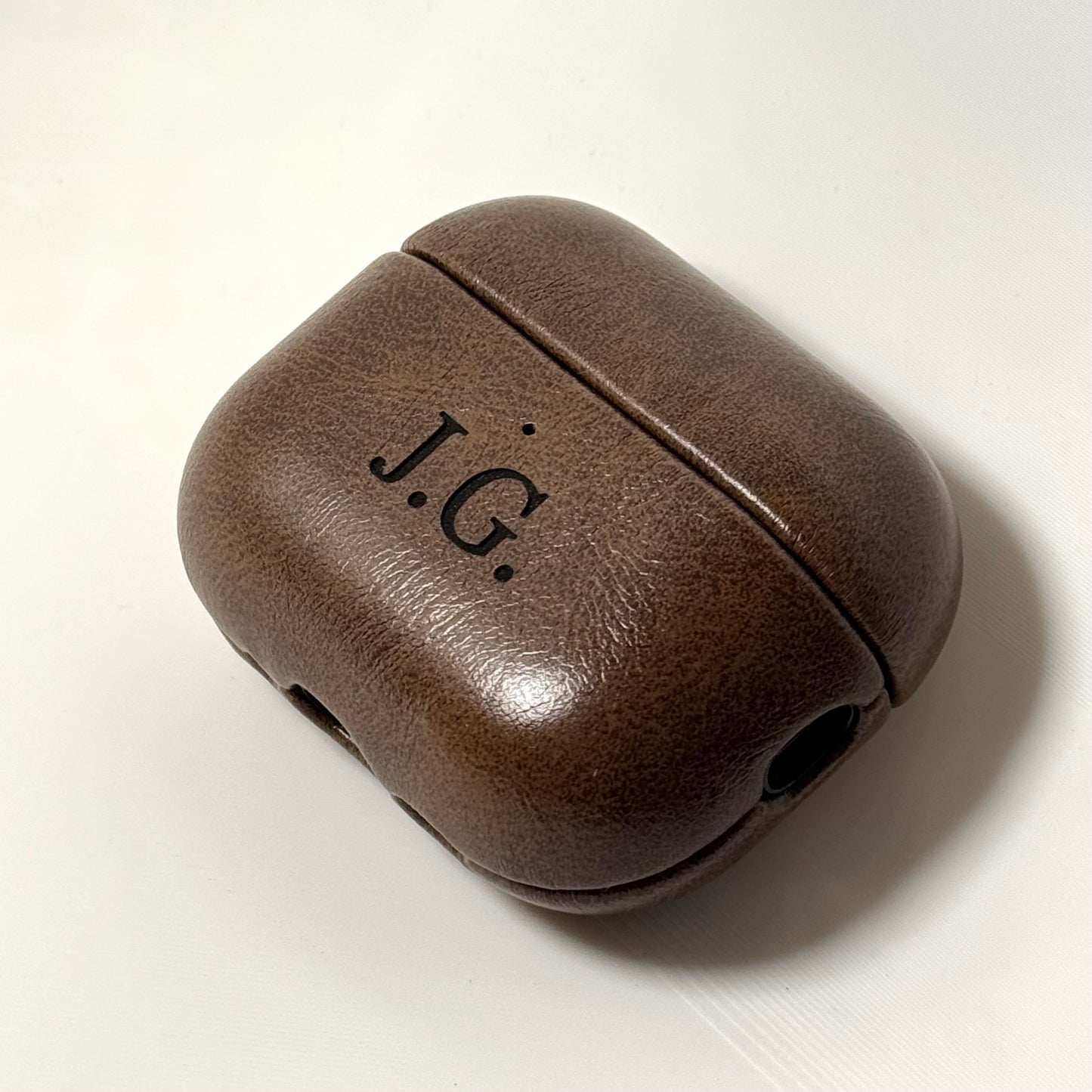 Custom Engraved - Leather AirPods Pro 3 Case - Coffee Brown