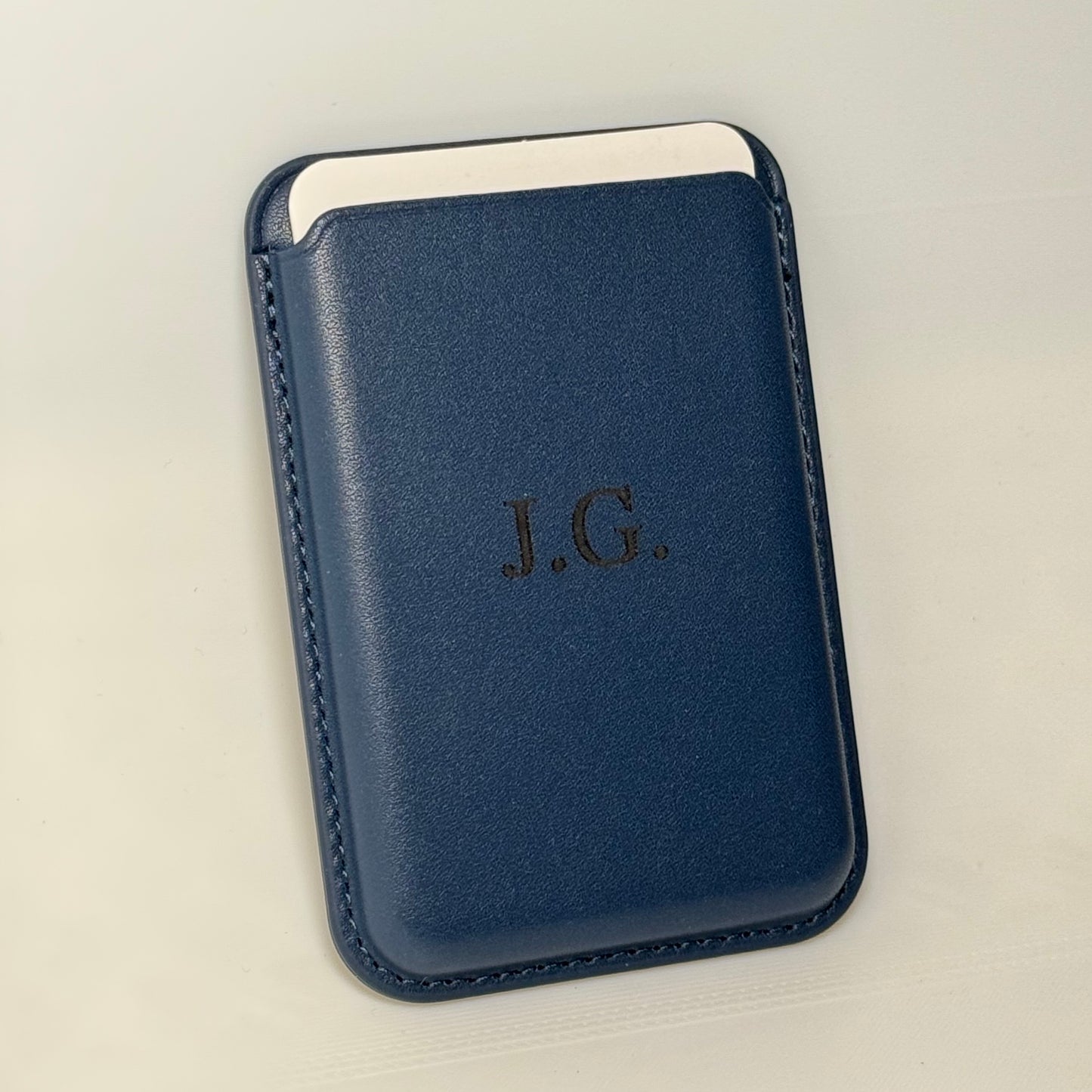 Custom Engraved - MagSafe Leather Wallet Card Holder - for iPhone 12–17