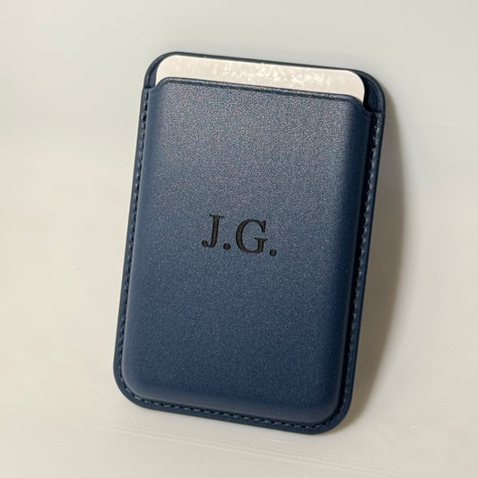 Custom Engraved - MagSafe Leather Wallet Card Holder - for iPhone 12–17