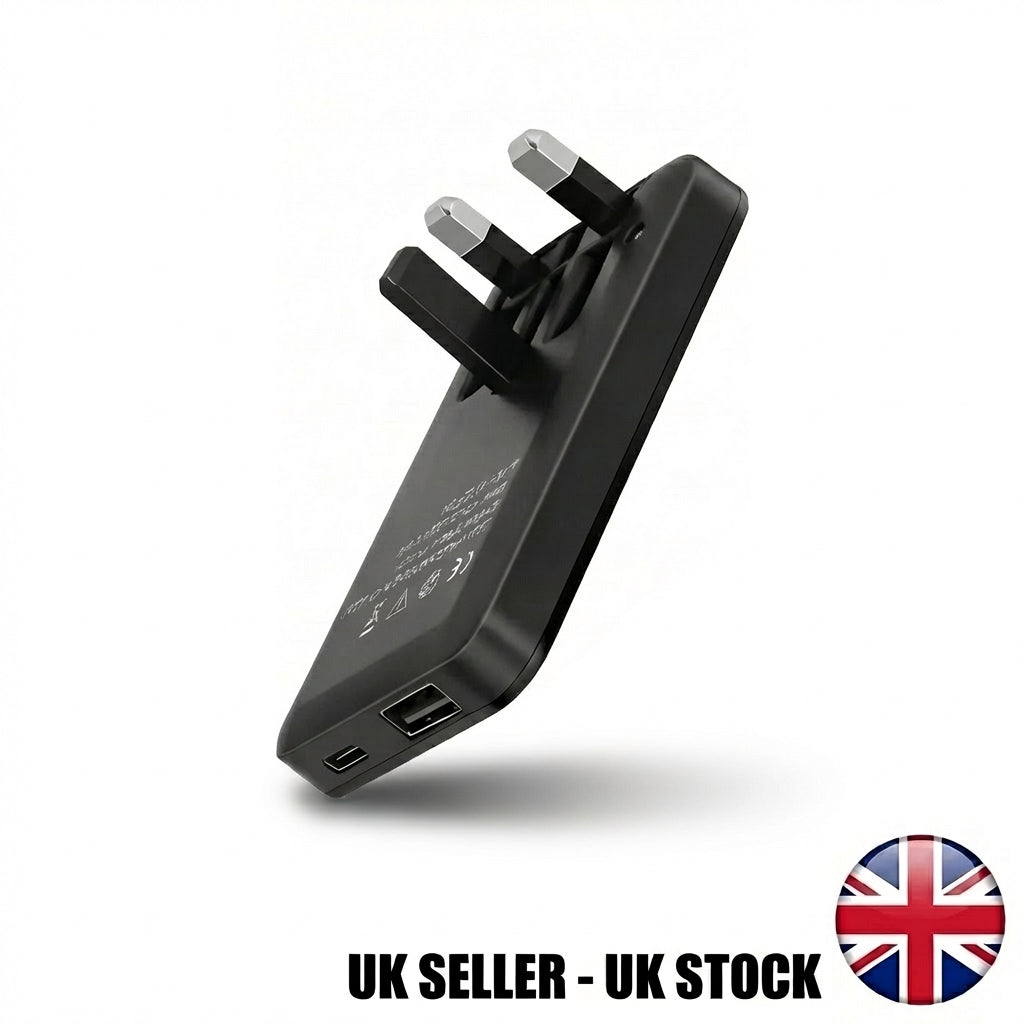 20W GaN Fast Charger USB-C PD & USB-A QC3.0 | Ultra Slim Folding UK Plug | Dual Port